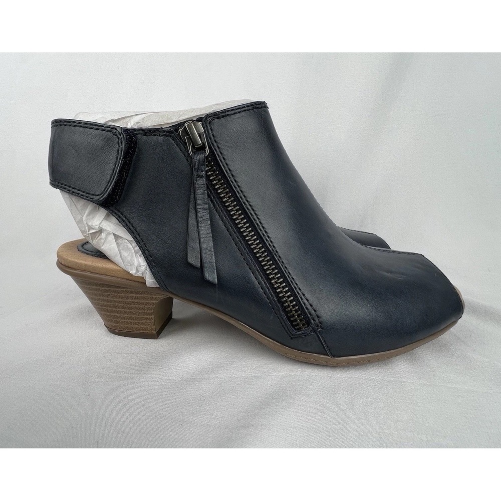 EARTH Kristy Slingback Bootie Heels Peep Toe Blue Comfort Sandals Womens 8.5
